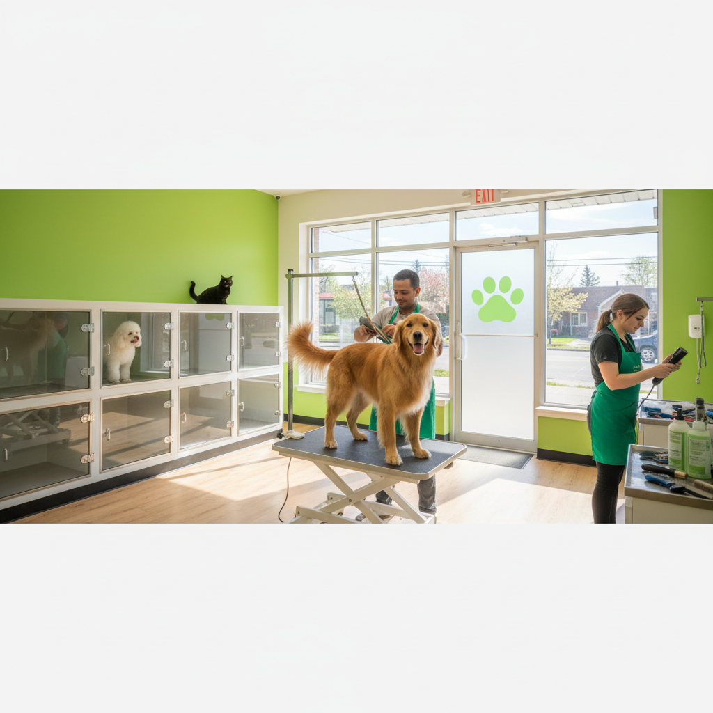 Happy groomed dog at Mr Paws Grooming and Doggy Daycare, pet grooming service in Brantford, ON